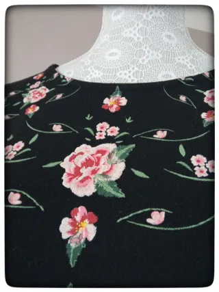 Vestito Orsay nero fantasia floreale