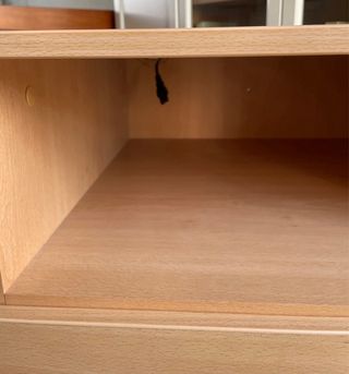 Mesita auxiliar/cajonera madera y metal con ruedas