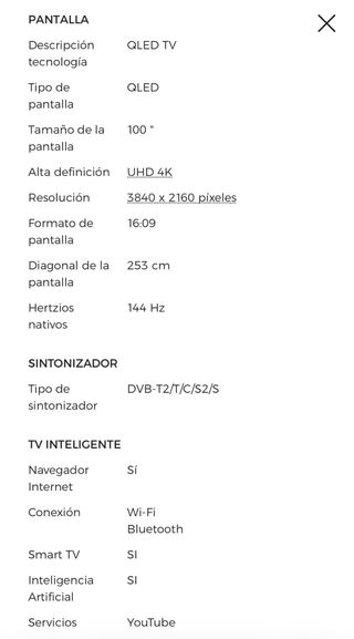 TV Hisense 100 E7 QLED 4K UHD