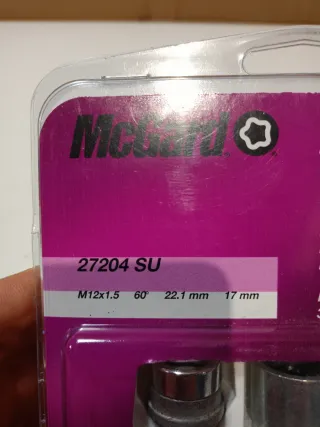 Tornillos Antirrobo Ruedas M12x1.5 22.1 mm McGard
