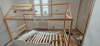 Cama tipo casita con cajones