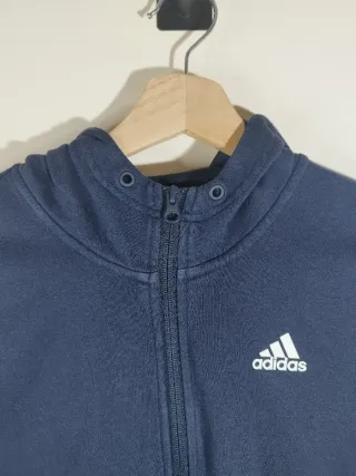 Chaqueta Adidas Azul Dorado Capucha Cremallera S