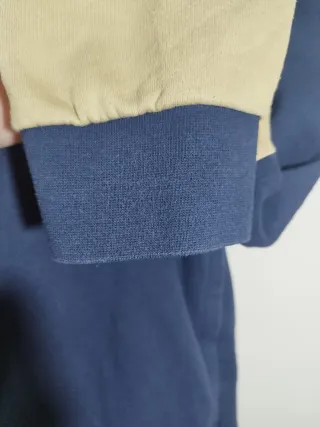 Chaqueta Adidas Azul Dorado Capucha Cremallera S