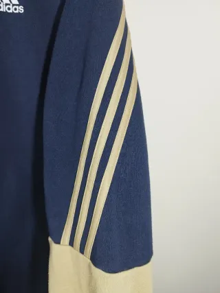 Chaqueta Adidas Azul Dorado Capucha Cremallera S
