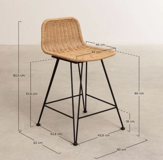 Taburetes altos Sklum ratán y metal