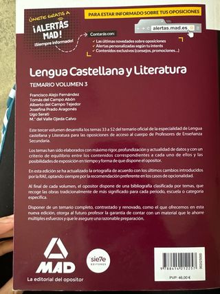 Temario 3 Mad oposiciones secundaria Lengua nuevo