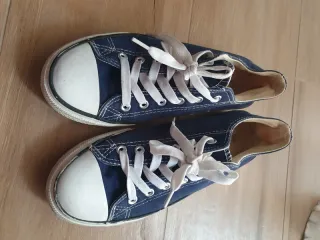 Scarpe tela blu e bianche