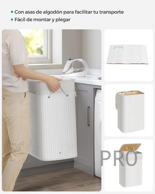 Cesto della biancheria con coperchio 72L