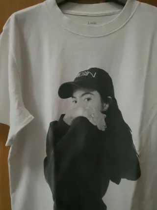 T-shirt Lorde bianca con stampa