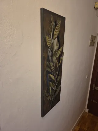 Cuadro Espejo Metálico Hojas