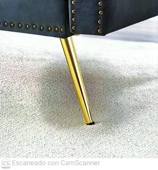Sofá Cama Diseño Terciopelo  Patas Doradas