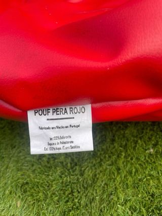 Puff pera rojo piel sintética