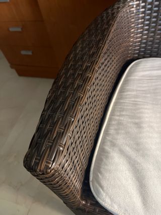 Conjunto de jardín ratán y cristal