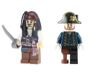 Minifigure Jack Sparrow & Barbossa Compatibile Leg