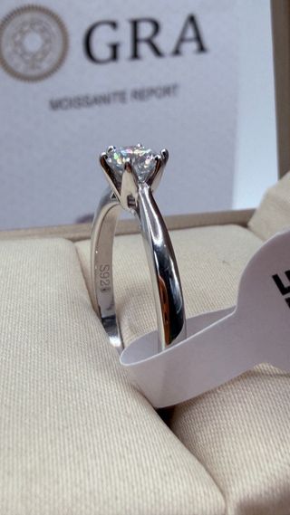 Anello solitario moissanite 0.5 ct