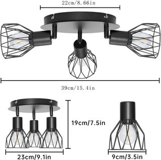 - Lámpara de Techo con 3 Focos LED, Foco de Tech