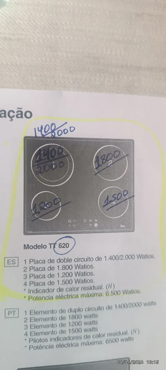 Vitrocerámica Teka TT620 4 tuegos