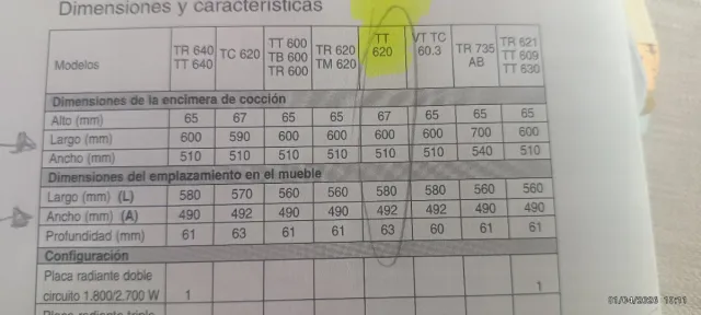 Vitrocerámica Teka TT620 4 tuegos