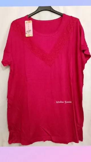 Camiseta  con encaje mujer
