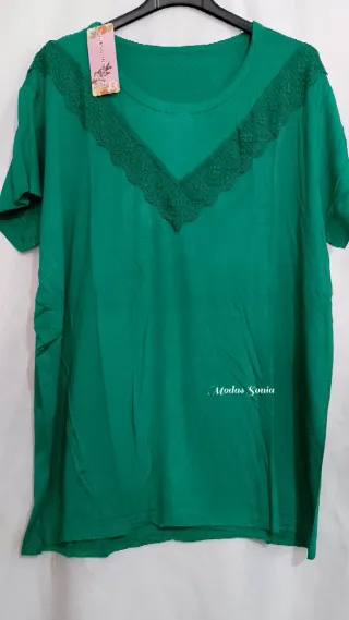 Camiseta  con encaje mujer