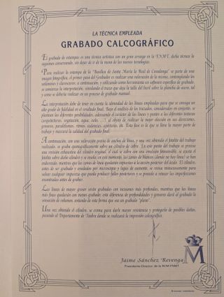 Grabado Calcográfico FNMT - Basílica Covadonga