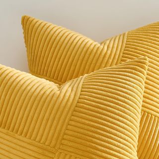 Topfinel Fundas Cojines 60x60 Amarillo de Pana Sua