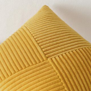 Topfinel Fundas Cojines 60x60 Amarillo de Pana Sua