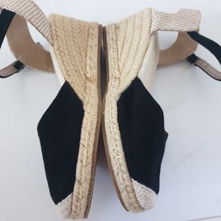 Sandálias Espadrille Salto Anabela Preto EU 37