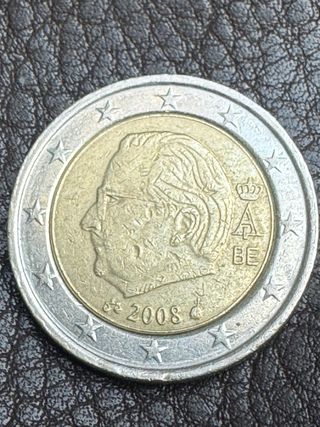 Moneda 2 euros Bélgica 2008 error