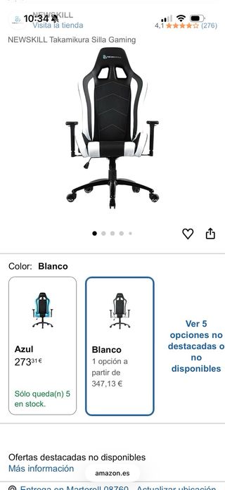 Silla Gaming NewSkill Negra y Blanca