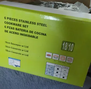 Set di pentole da cucina 3 pezzi + 3 coperchi