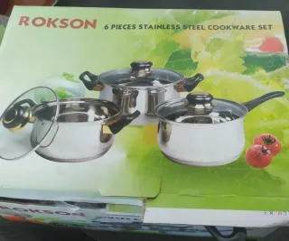 Set di pentole da cucina 3 pezzi + 3 coperchi