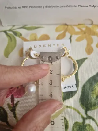 Pendientes Luxenter aro dorado con perla