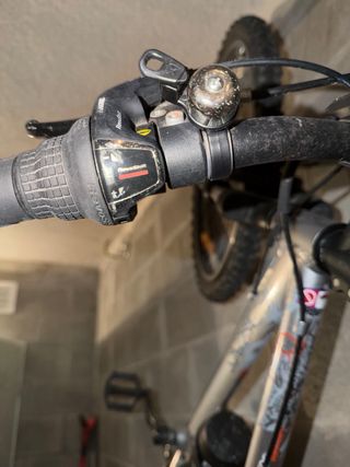 Bicicleta infantil plateada.