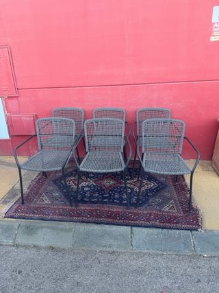 Conjunto de 6 sillas de terraza metálicas