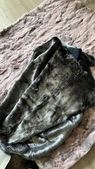 Coperta in coniglio sfoderata color argento – NU