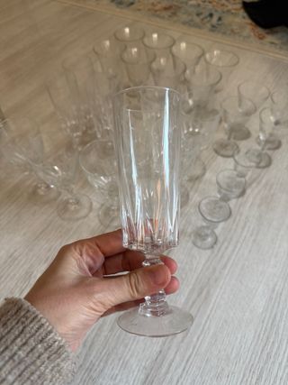 Juego copas cristal vintage tallado