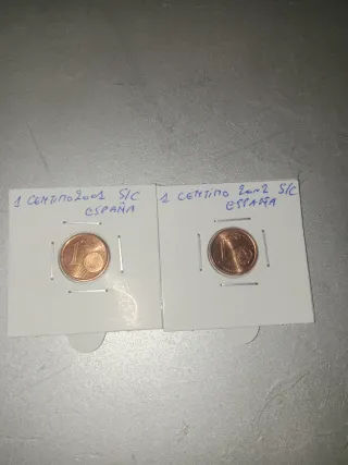 Monedas 1 céntimo España  1999,2001,02,08 S/C .