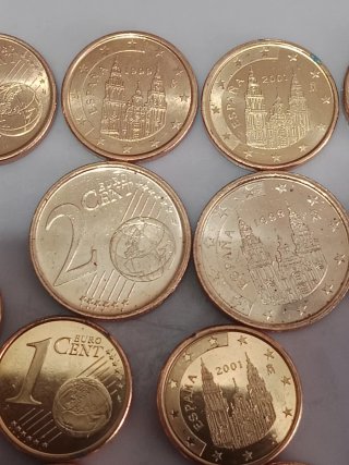 Moneda de 1 céntimo España  1999,00,01,02,08 ,018.
