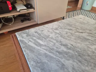 Mesa centro mármol y madera