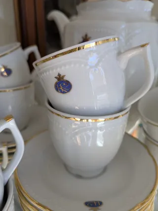 Juego Vajilla Porcelana 12 Piezas Dorado