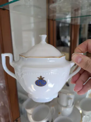 Juego Vajilla Porcelana 12 Piezas Dorado