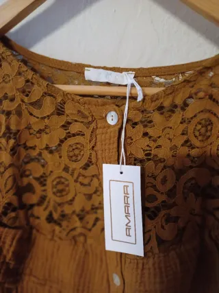 Casacca Amara XXL marrone pizzo volant