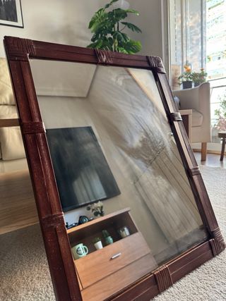 Espejo Klibbal Ikea Marrón Madera