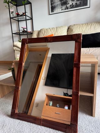 Espejo Klibbal Ikea Marrón Madera