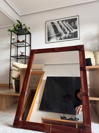 Espejo Klibbal Ikea Marrón Madera
