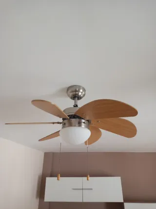 Ventilador de techo madera y metal