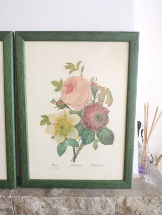 3 Quadri Decorativi Fiori Vintage