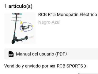 Monopatín Eléctrico RCB R15 Negro-Azul