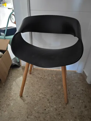 Silla Cappio Negra Madera